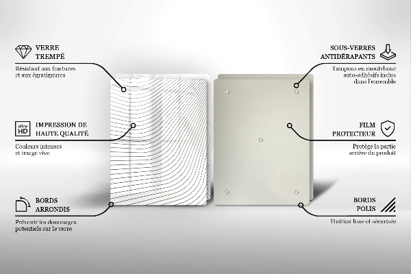 Skleněná krájecí deska Moderní čáry vzor