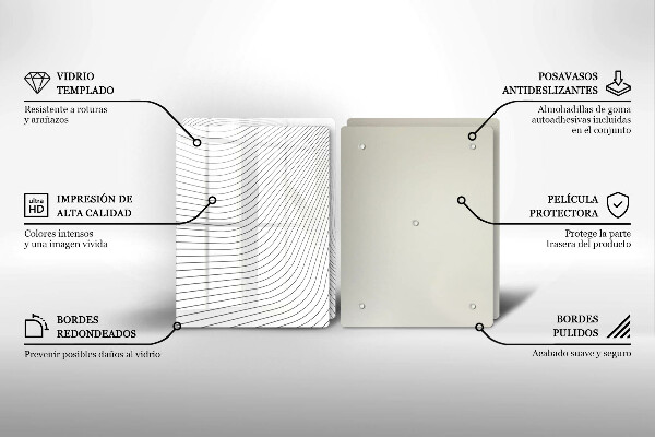 Skleněná krájecí deska Moderní čáry vzor