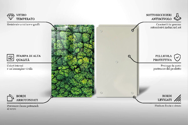 Skleněná krájecí deska Přírodní mechová rostlina