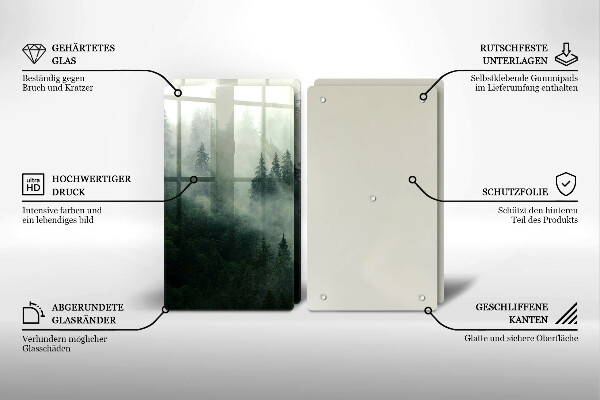 Skleněná krájecí deska Zamlžená lesní krajina