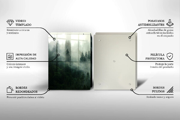 Skleněná krájecí deska Zamlžená lesní krajina