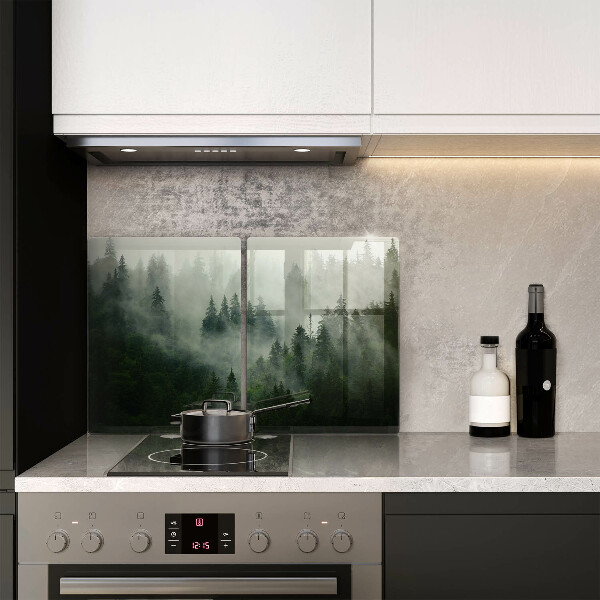 Skleněná krájecí deska Zamlžená lesní krajina