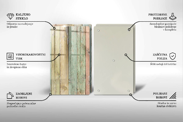 Skleněná krájecí deska Barevné vintage desky