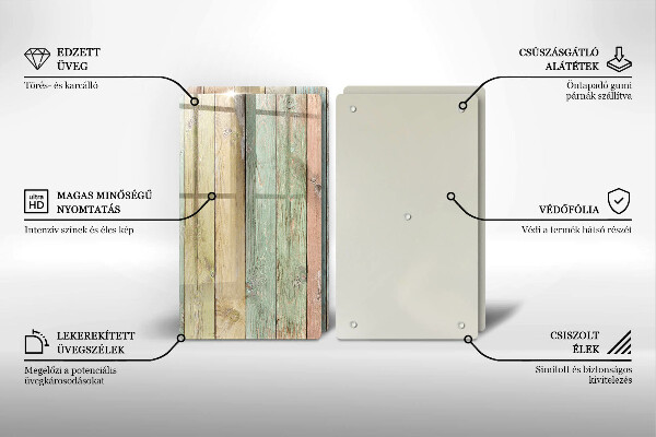 Skleněná krájecí deska Barevné vintage desky