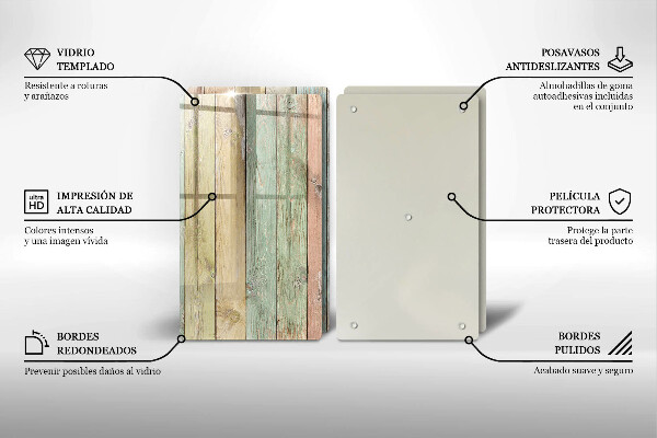 Skleněná krájecí deska Barevné vintage desky