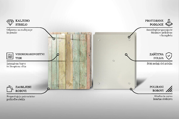 Skleněná krájecí deska Barevné vintage desky
