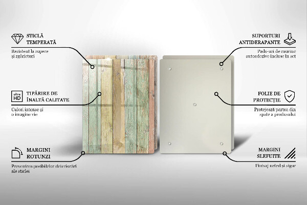 Skleněná krájecí deska Barevné vintage desky