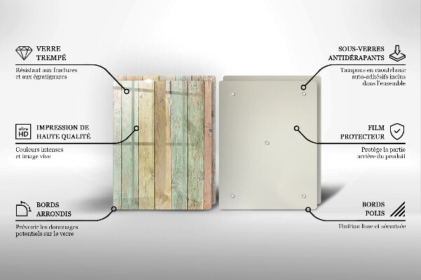 Skleněná krájecí deska Barevné vintage desky