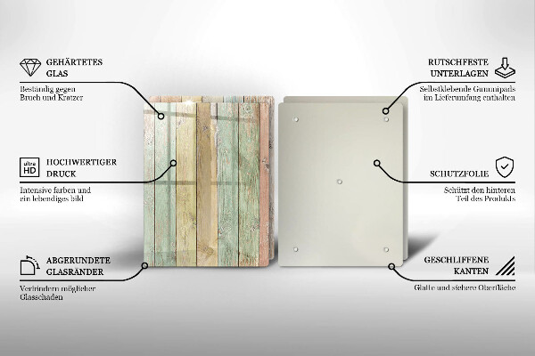 Skleněná krájecí deska Barevné vintage desky