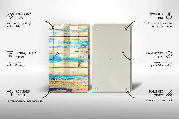 Skleněná krájecí deska Retro dřevěné desky