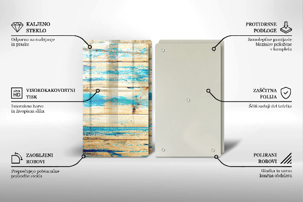 Skleněná krájecí deska Retro dřevěné desky