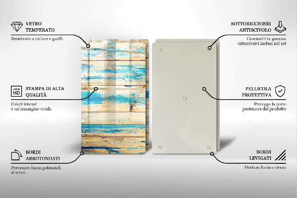 Skleněná krájecí deska Retro dřevěné desky