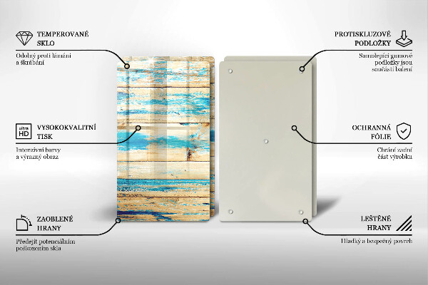 Skleněná krájecí deska Retro dřevěné desky