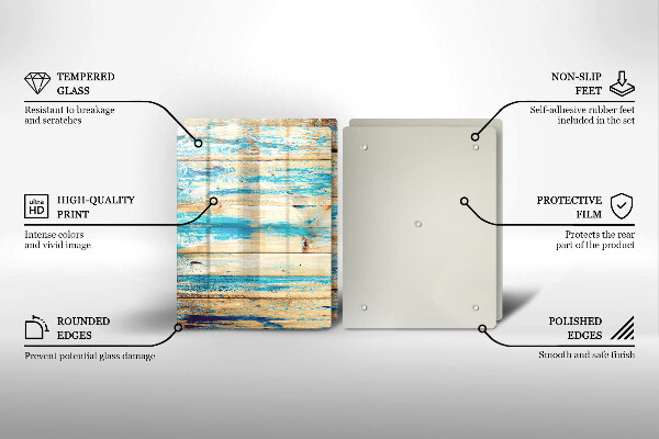 Skleněná krájecí deska Retro dřevěné desky