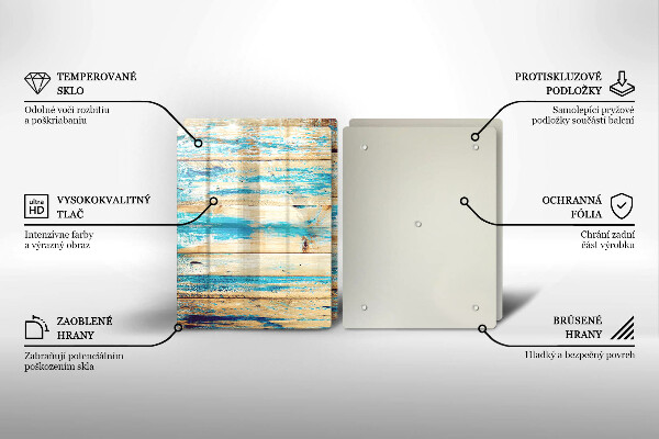Skleněná krájecí deska Retro dřevěné desky