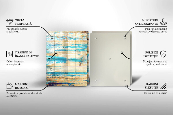 Skleněná krájecí deska Retro dřevěné desky