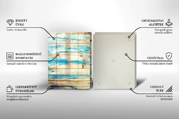 Skleněná krájecí deska Retro dřevěné desky