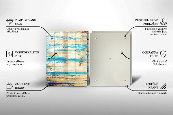 Skleněná krájecí deska Retro dřevěné desky