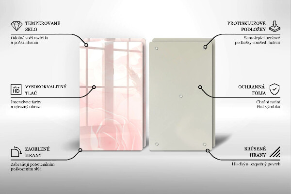 Skleněná krájecí deska Pozadí pastelových růží