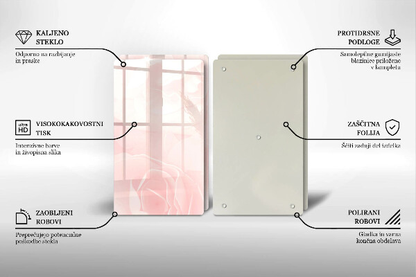 Skleněná krájecí deska Pozadí pastelových růží