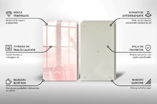 Skleněná krájecí deska Pozadí pastelových růží