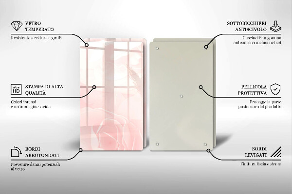 Skleněná krájecí deska Pozadí pastelových růží