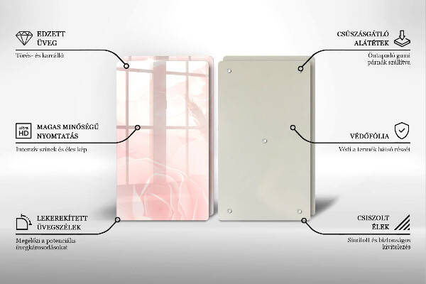 Skleněná krájecí deska Pozadí pastelových růží
