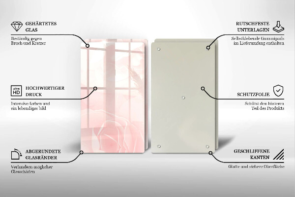 Skleněná krájecí deska Pozadí pastelových růží