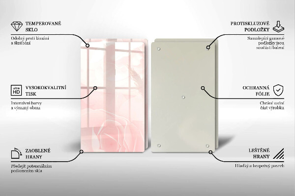 Skleněná krájecí deska Pozadí pastelových růží