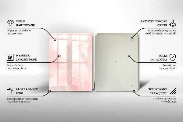 Skleněná krájecí deska Pozadí pastelových růží