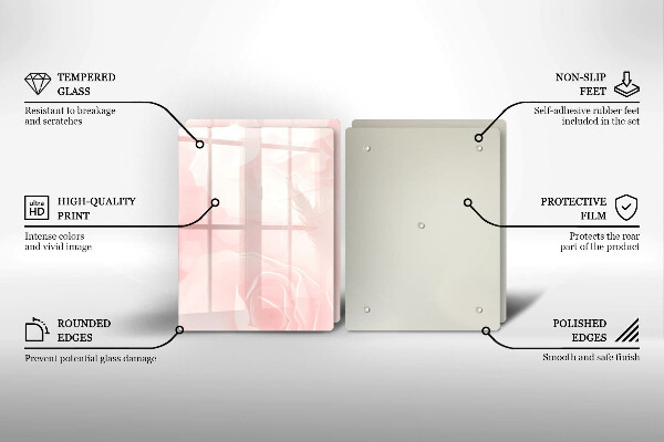 Skleněná krájecí deska Pozadí pastelových růží