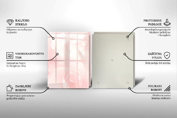 Skleněná krájecí deska Pozadí pastelových růží