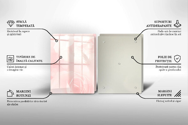 Skleněná krájecí deska Pozadí pastelových růží