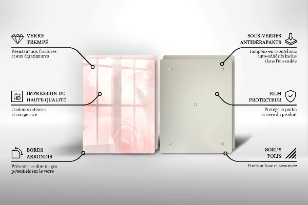 Skleněná krájecí deska Pozadí pastelových růží