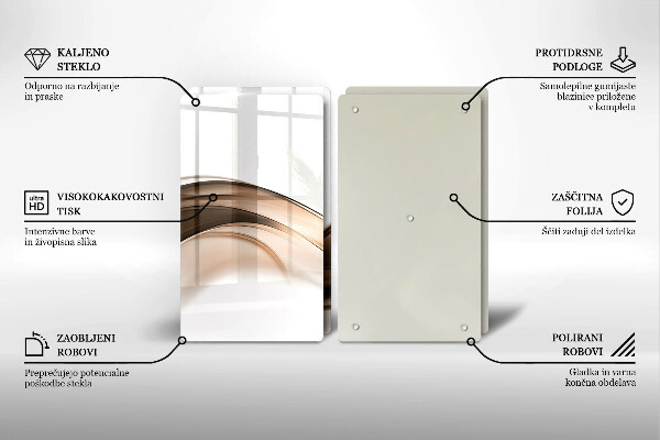 Skleněná krájecí deska Abstraktní hnědé čáry