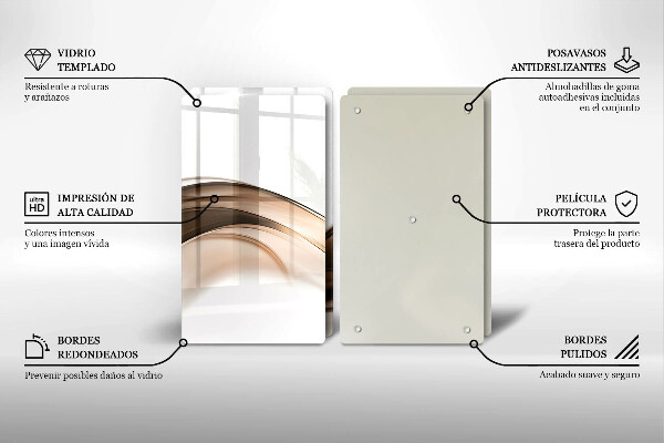 Skleněná krájecí deska Abstraktní hnědé čáry