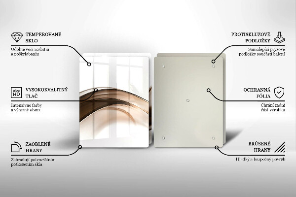 Skleněná krájecí deska Abstraktní hnědé čáry