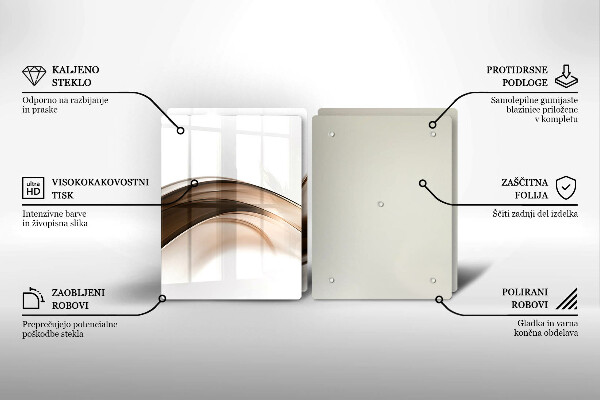 Skleněná krájecí deska Abstraktní hnědé čáry