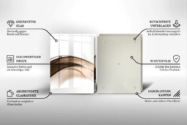 Skleněná krájecí deska Abstraktní hnědé čáry