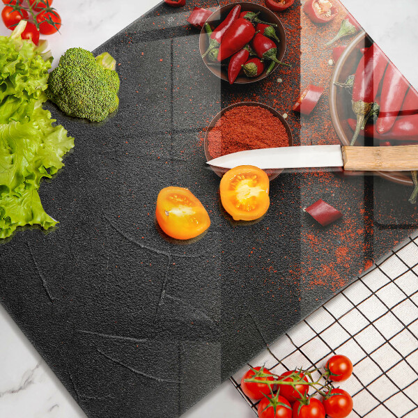 Skleněná deska do kuchyně Červené chilli papričky