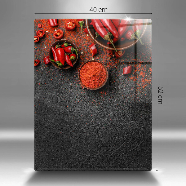 Skleněná deska do kuchyně Červené chilli papričky