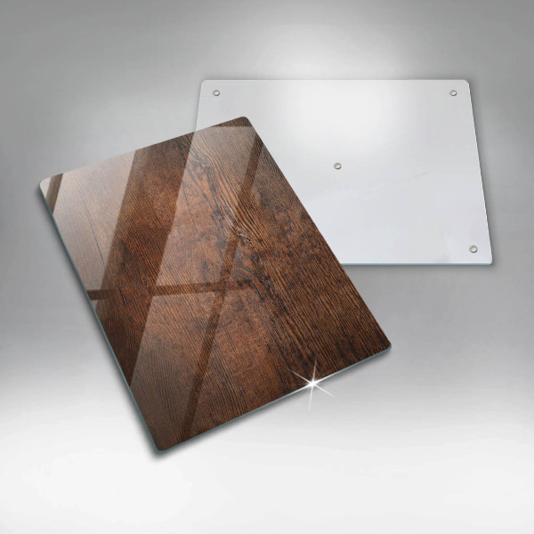 Skleněná deska do kuchyně Deska z tmavého dřeva