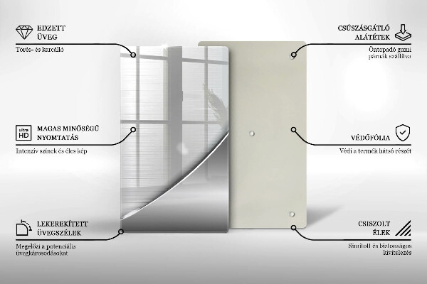 Skleněná deska do kuchyně Kovové tvary