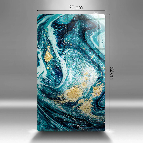 Skleněná krájecí deska Modré zlato abstrakce