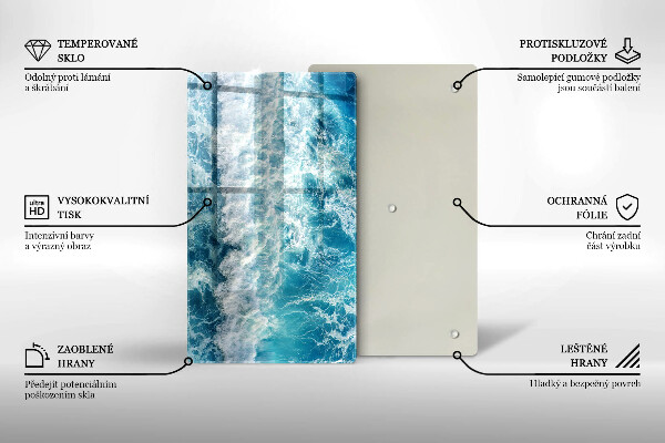 Skleněná krájecí deska Vlny mořské vody