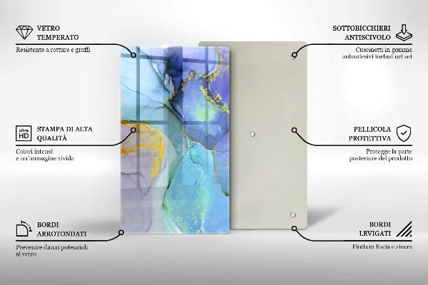 Skleněná krájecí deska Prasklý zlatý kámen