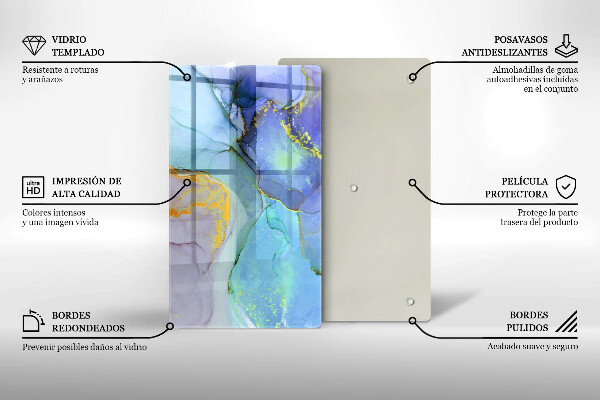 Skleněná krájecí deska Prasklý zlatý kámen