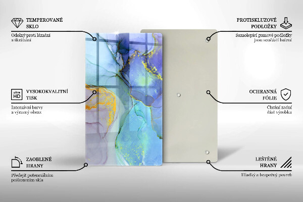 Skleněná krájecí deska Prasklý zlatý kámen