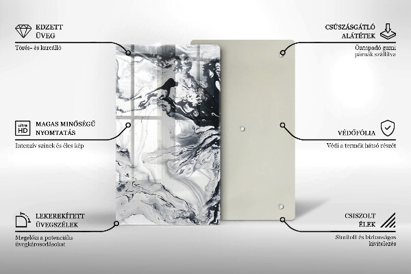 Skleněná deska do kuchyně Inkoustová abstrakce