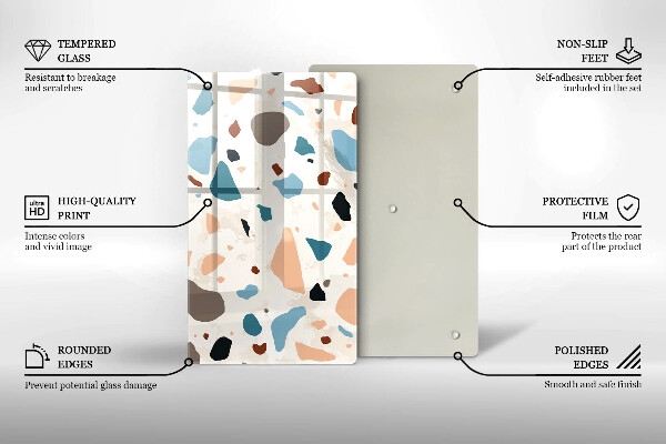 Skleněná krájecí deska Dekorativní kamenina